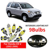 9pcs Car AccessoriesLED Light Bulbs Interior Kit For 2002-2006 Honda CR-V Replacement Map Dome Trunk Cargo License Plate Lamp