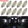 6000K White 41mm 42mm Festoon16-3528-SMD LED Bulbs for  Lights Dome Map Trunk Cargo Area Lights 570 578 6413 12V Lamps