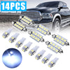 For Dodge Ram 1500 2500  02-11 14pcs Super White LED Interior Light Bulb Kit Map Dome  License Plate Spare Trunk/Cargo Lights