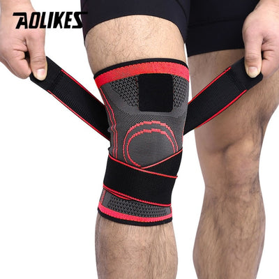 AOLIKES 1PCS 2019 Knee Support Professional Protective Sports Knee |Pad Breathable Bandage Knee Brace Basketball Tennis Cycling